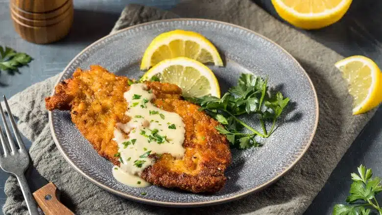 Escalope de poulet avec sauce crémeuse