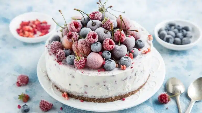 Gâteau glacé aux fruits rouges