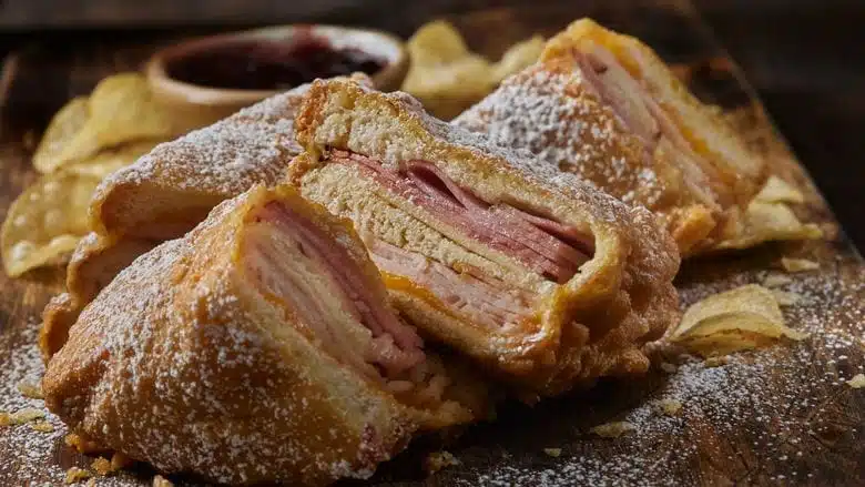 Sandwich Frit au Jambon et au Fromage