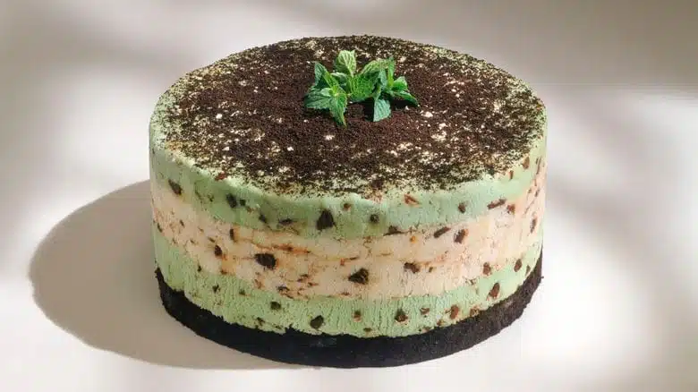 Tarte glacée au chocolat et à la menthe