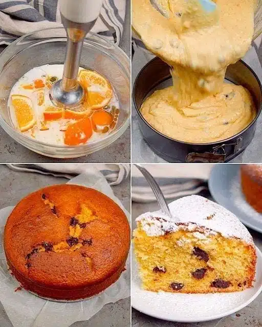 Gâteau à l'orange et pépites de chocolat