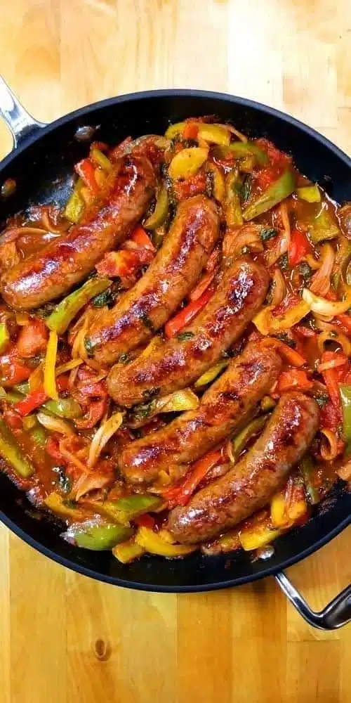 Poivrons et oignons à la saucisse italienne
