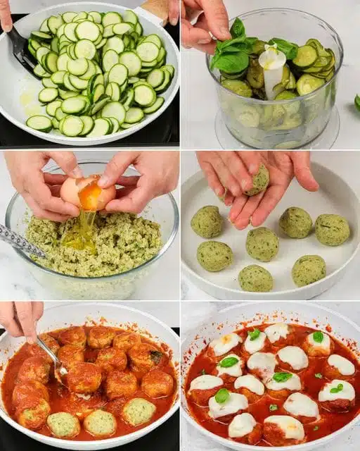 Boulettes de Courgettes à la Sauce Tomate