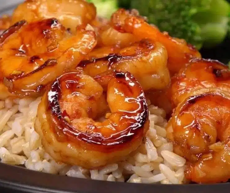 crevettes à l'ail et au miel