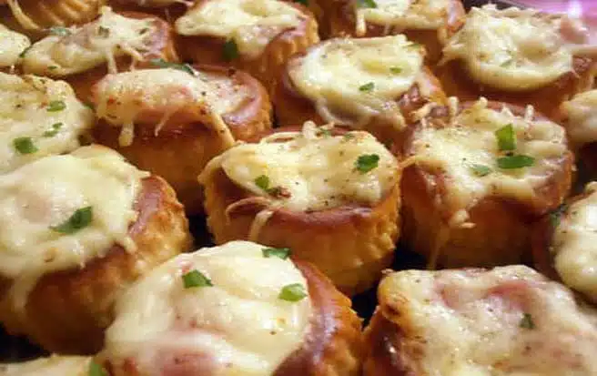 Mini bouchées chaudes au jambon