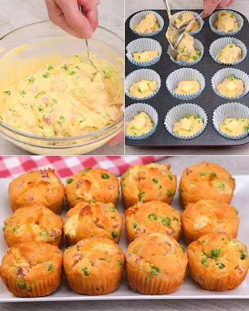 Muffin salé aux petits pois