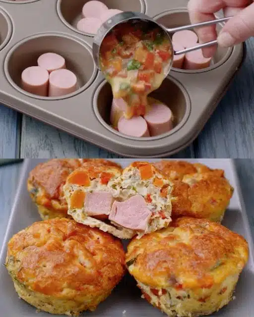 Muffins aux œufs et à la saucisse