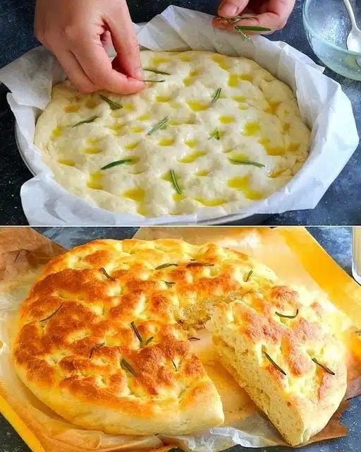 Pain Focaccia dans une Casserole