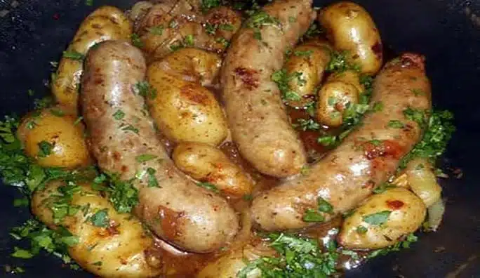 Saucisse Campagnarde et ses Rates en Cocotte