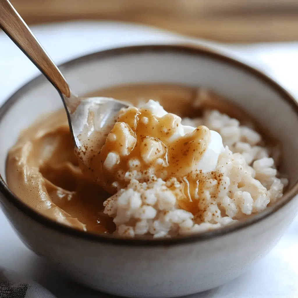 Dressage du riz au lait avec caramel beurre salé