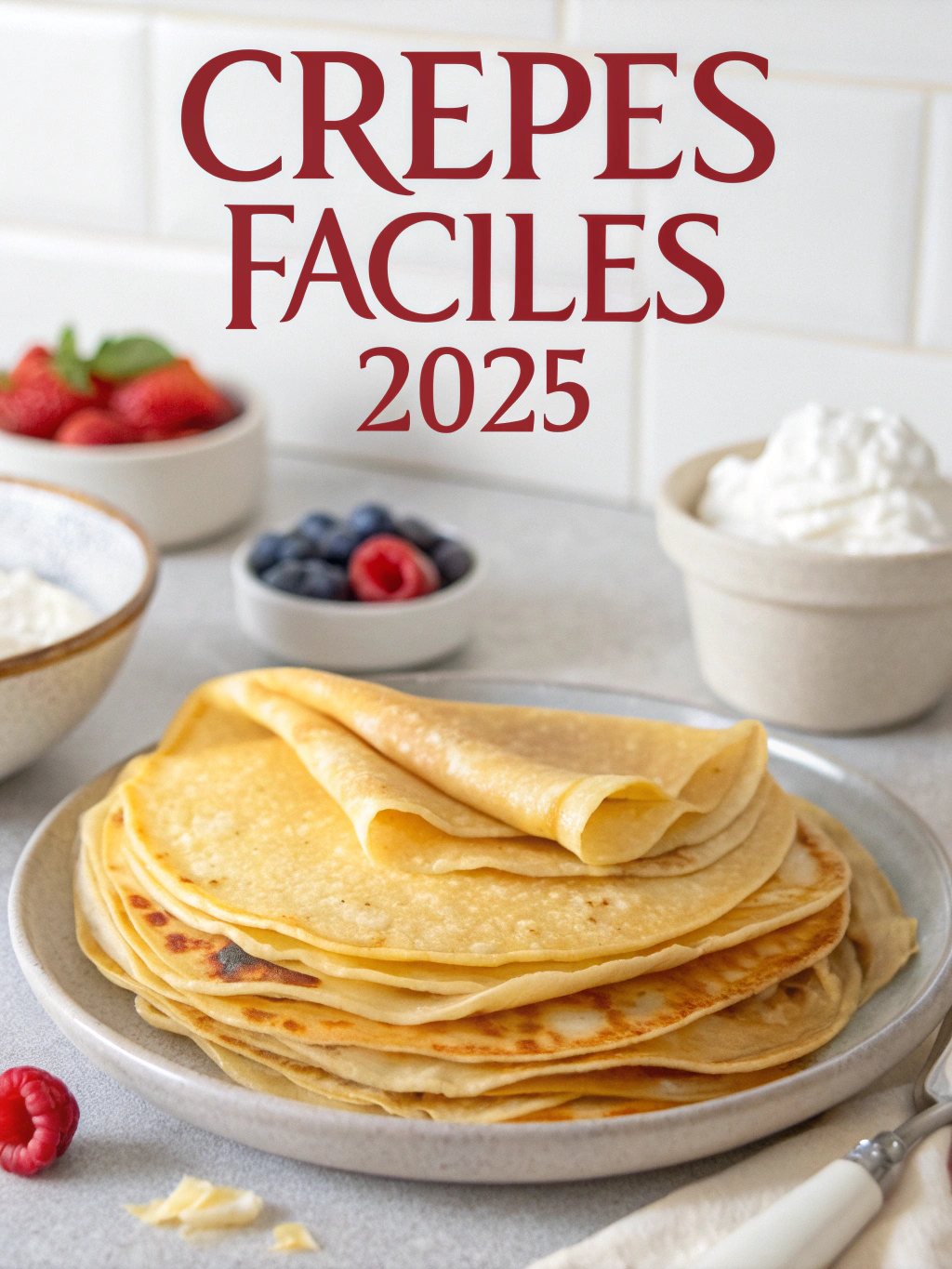 Préparez des crêpes faciles moelleuses avec de la farine de blé, servies chaudes et nappées de confiture maison ou d’un voile de sucre.