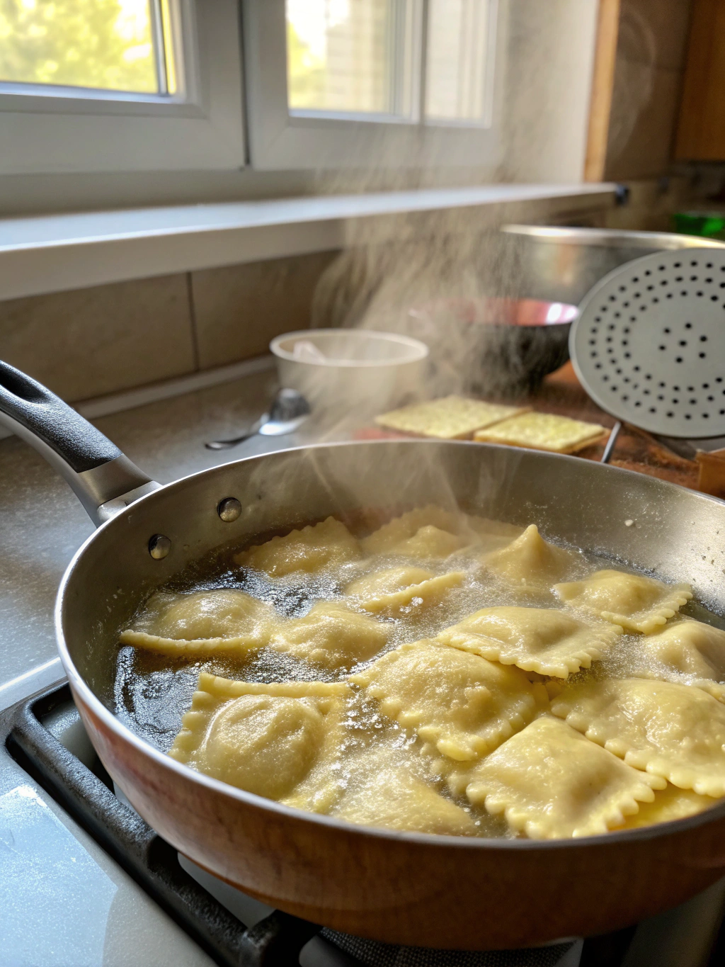 Ravioles maison sauce crémeuse prêtes à déguster