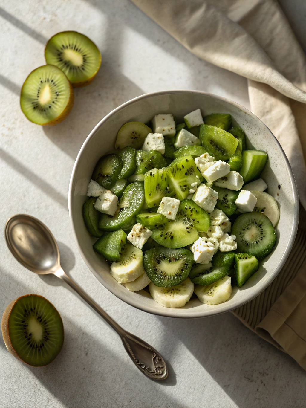 Salade kiwi diabète prête à être dégustée