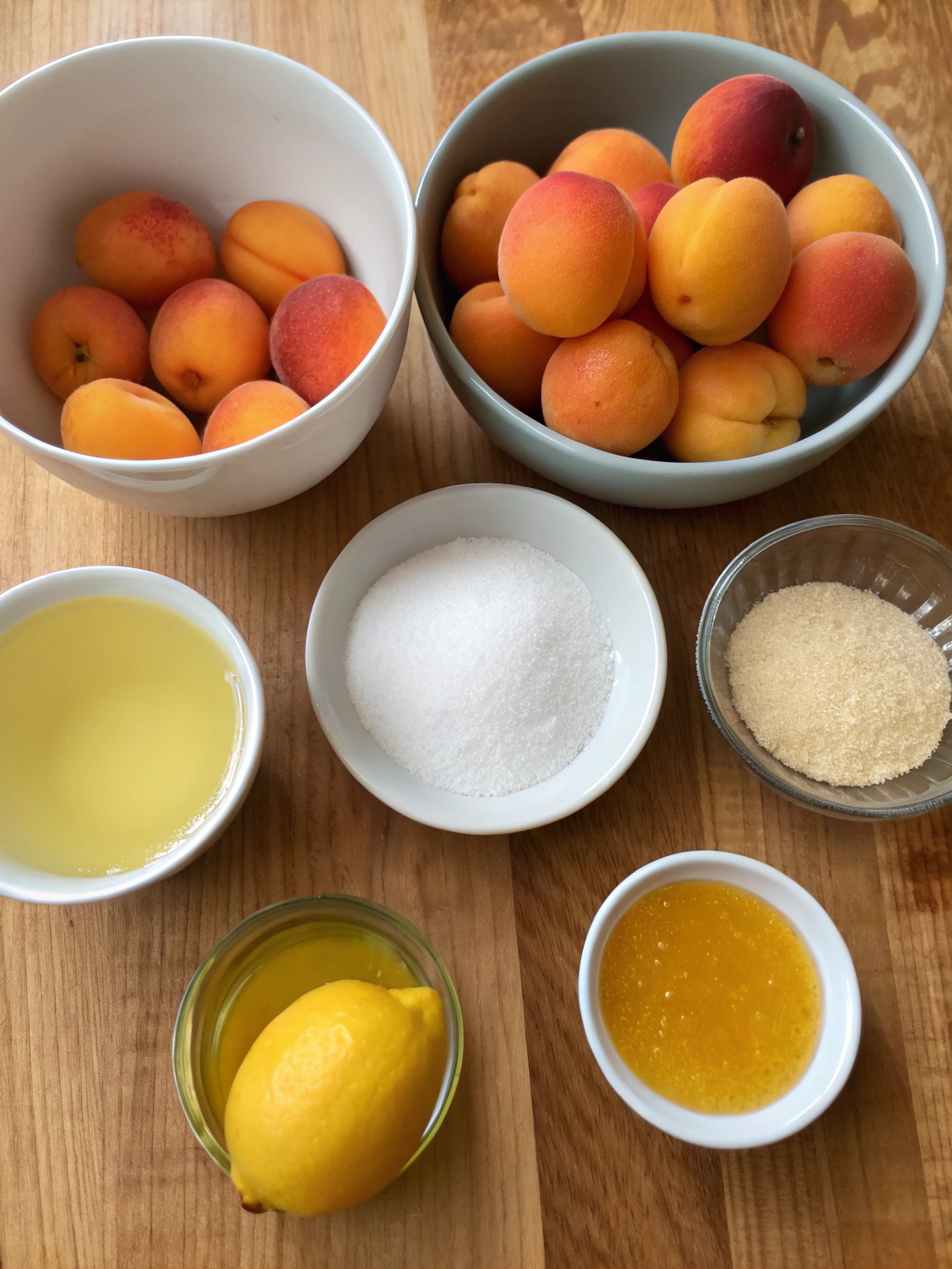 Ingrédients frais pour une confiture d'abricot sans sucre ajouté
