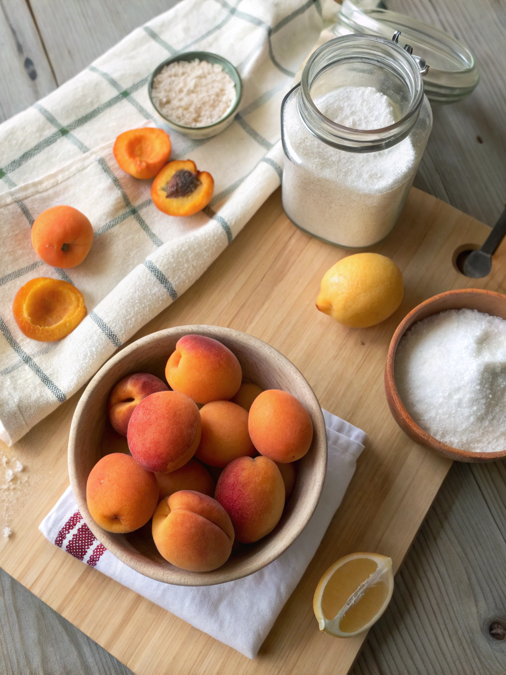 Ingrédients pour une confiture d'abricot maison au Thermomix sans agar-agar