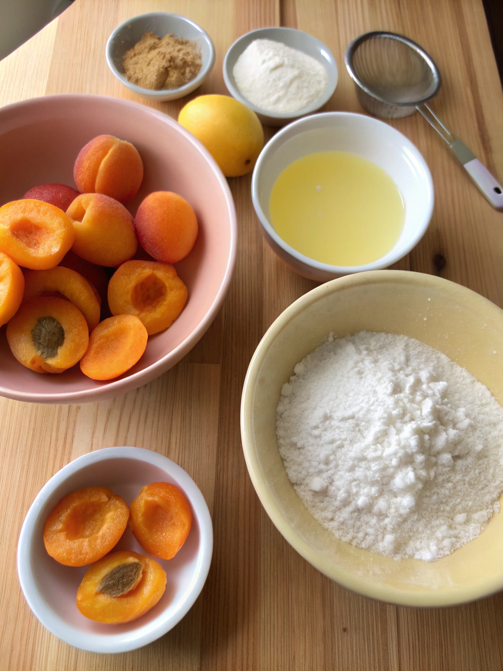 Ingrédients frais pour préparer une confiture d'abricot au Thermomix