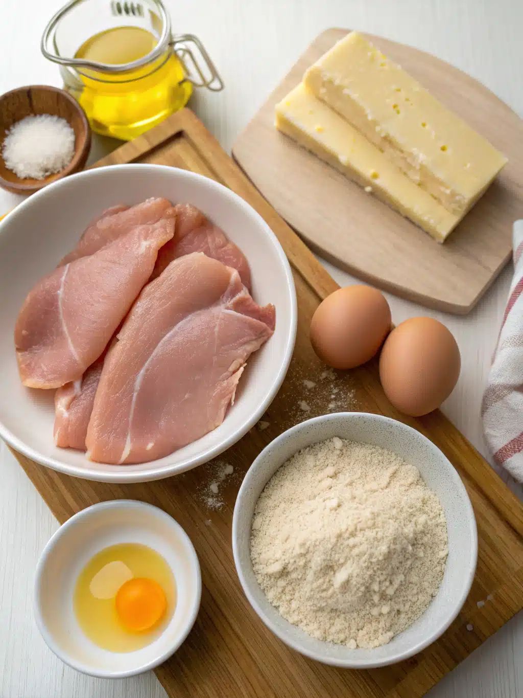 Ingrédients pour préparer un cordon bleu four maison