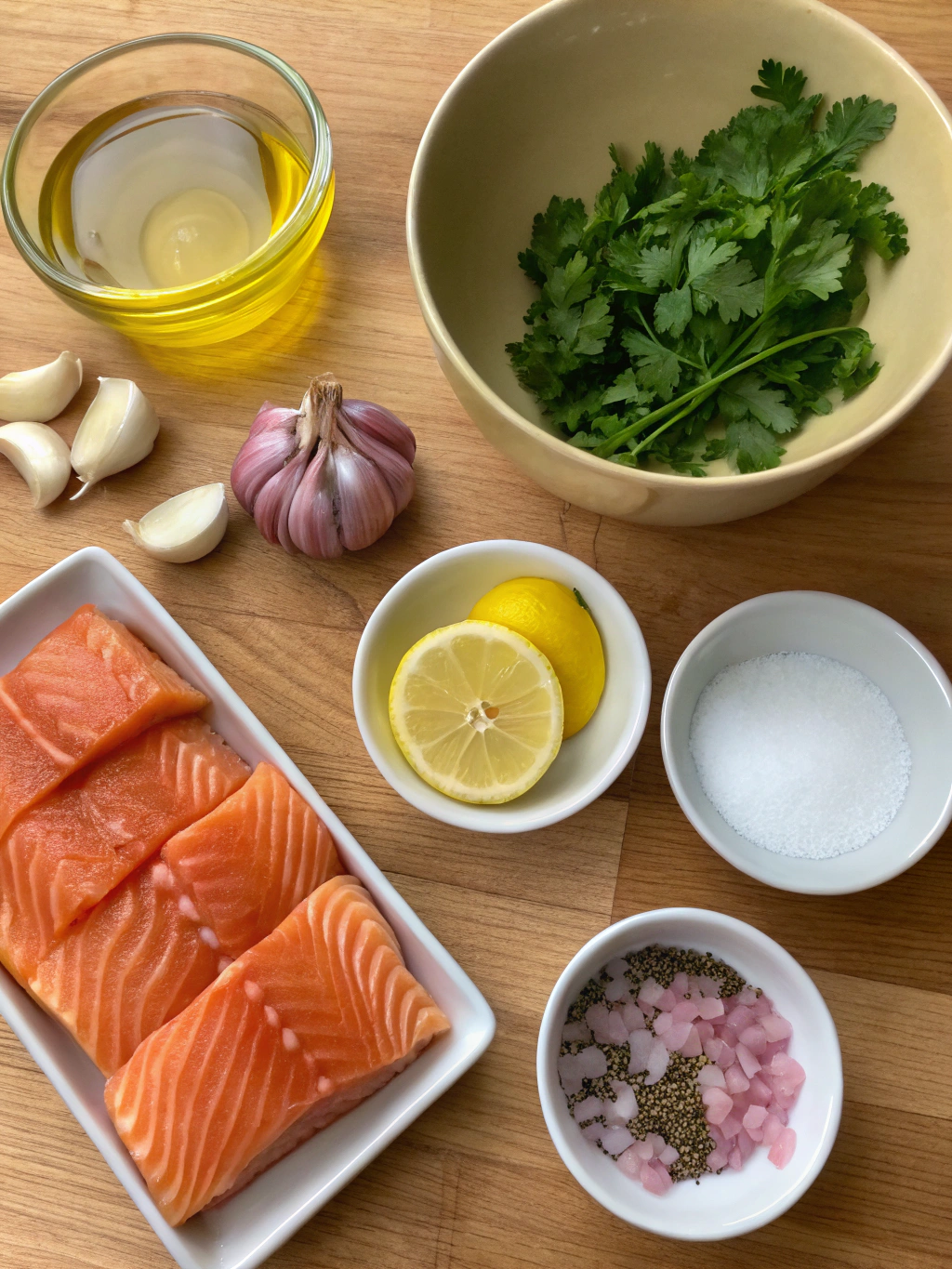 Ingrédients pour préparer une saumonette à la poêle maison