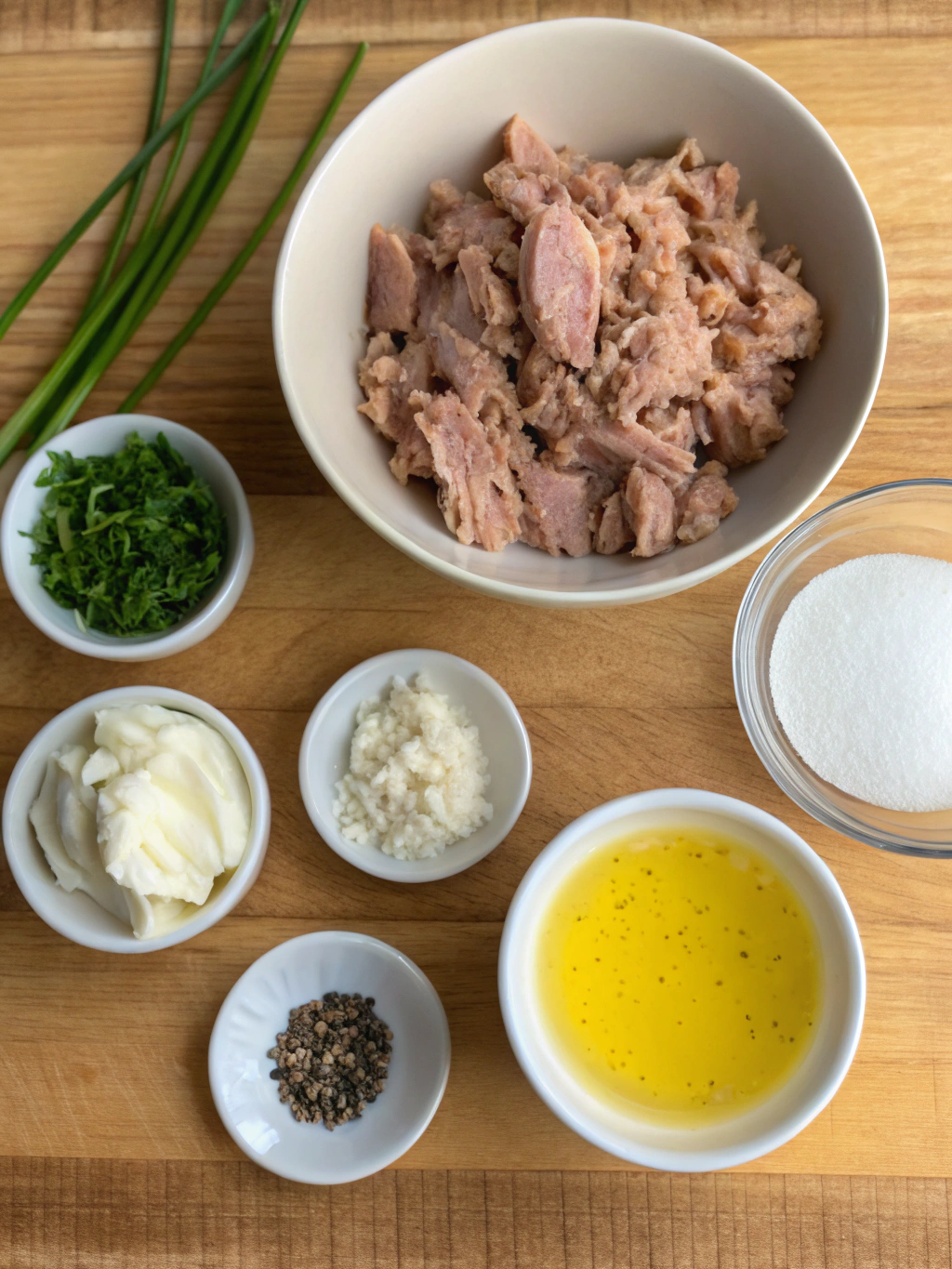 Ingrédients pour préparer des rillettes de thon à la Vache qui rit