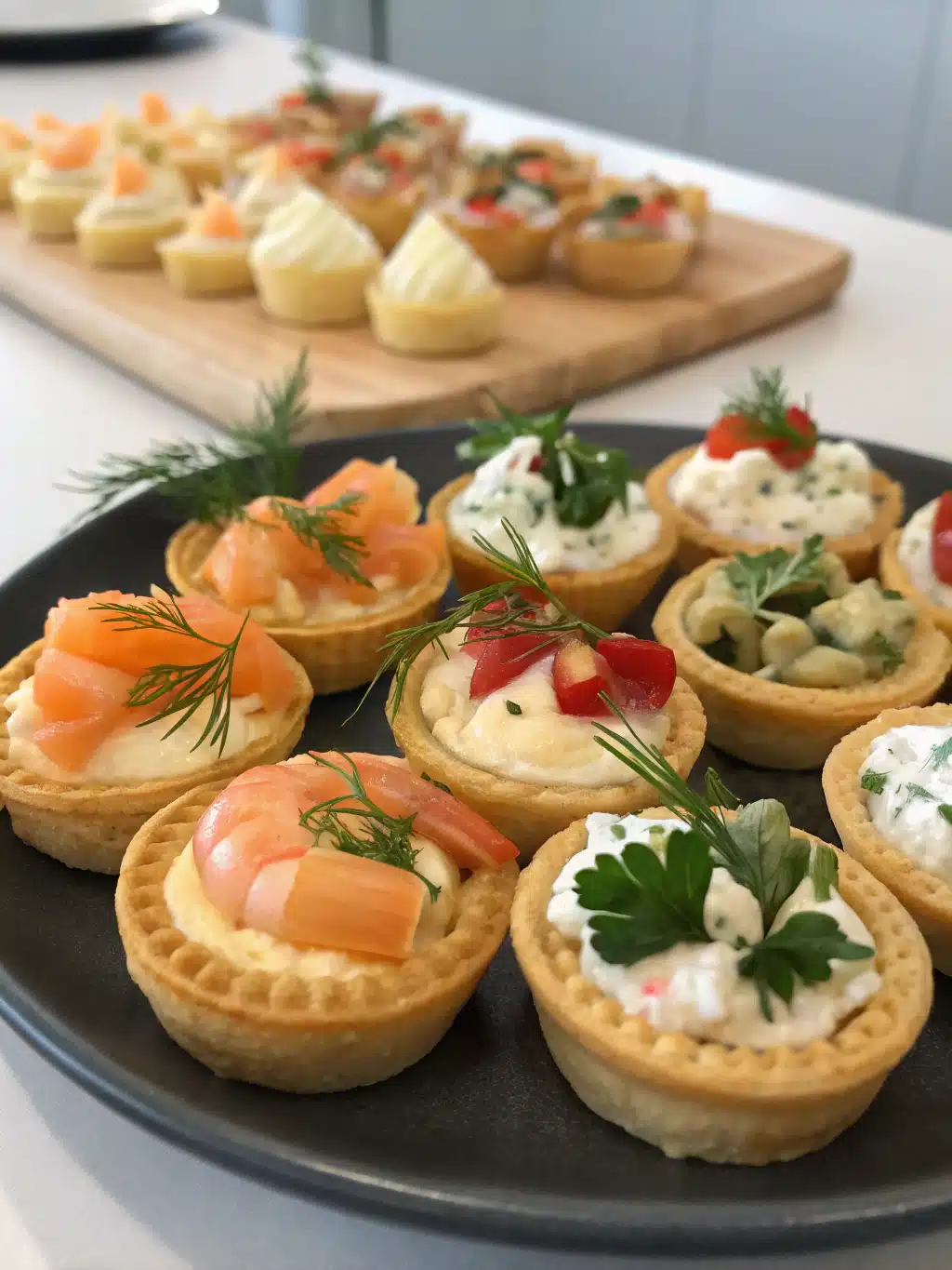 Ces bouchées apéro froides au saumon fumé et fromage de chèvre sont servies sur des rondelles de concombre pour un apéritif frais et raffiné.