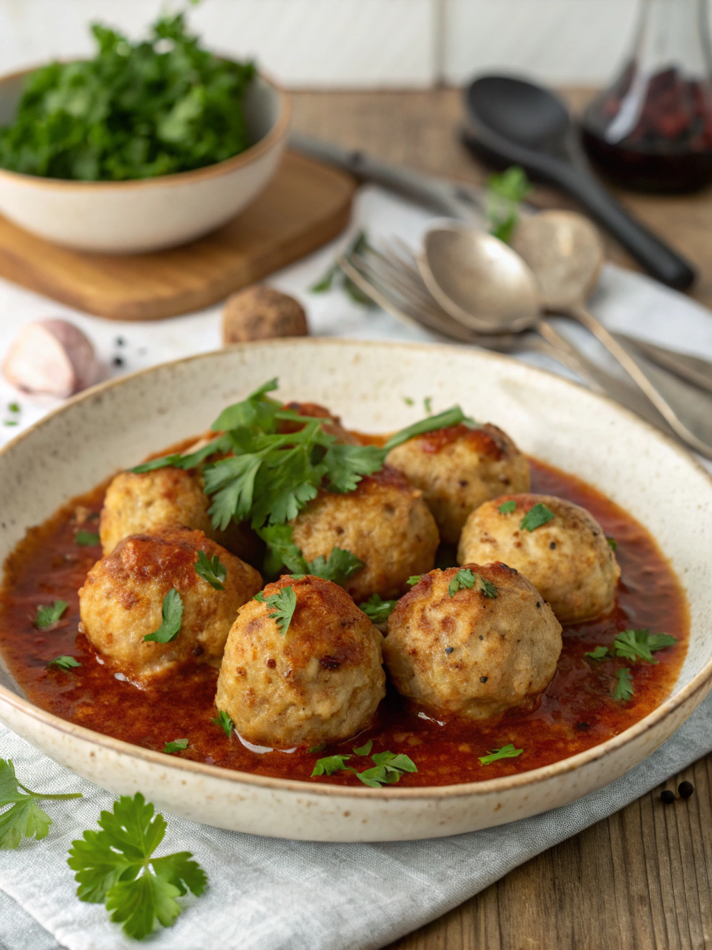 Savourez cette recette de boulette poulet sauce, mijotée dans une sauce crémeuse à la tomate, parfaite avec du riz ou des pâtes fraîches.