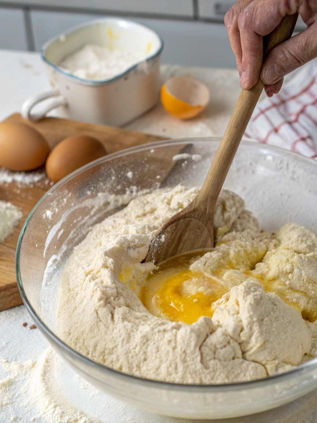 Pâte à galette crème sûre reposant avant cuisson