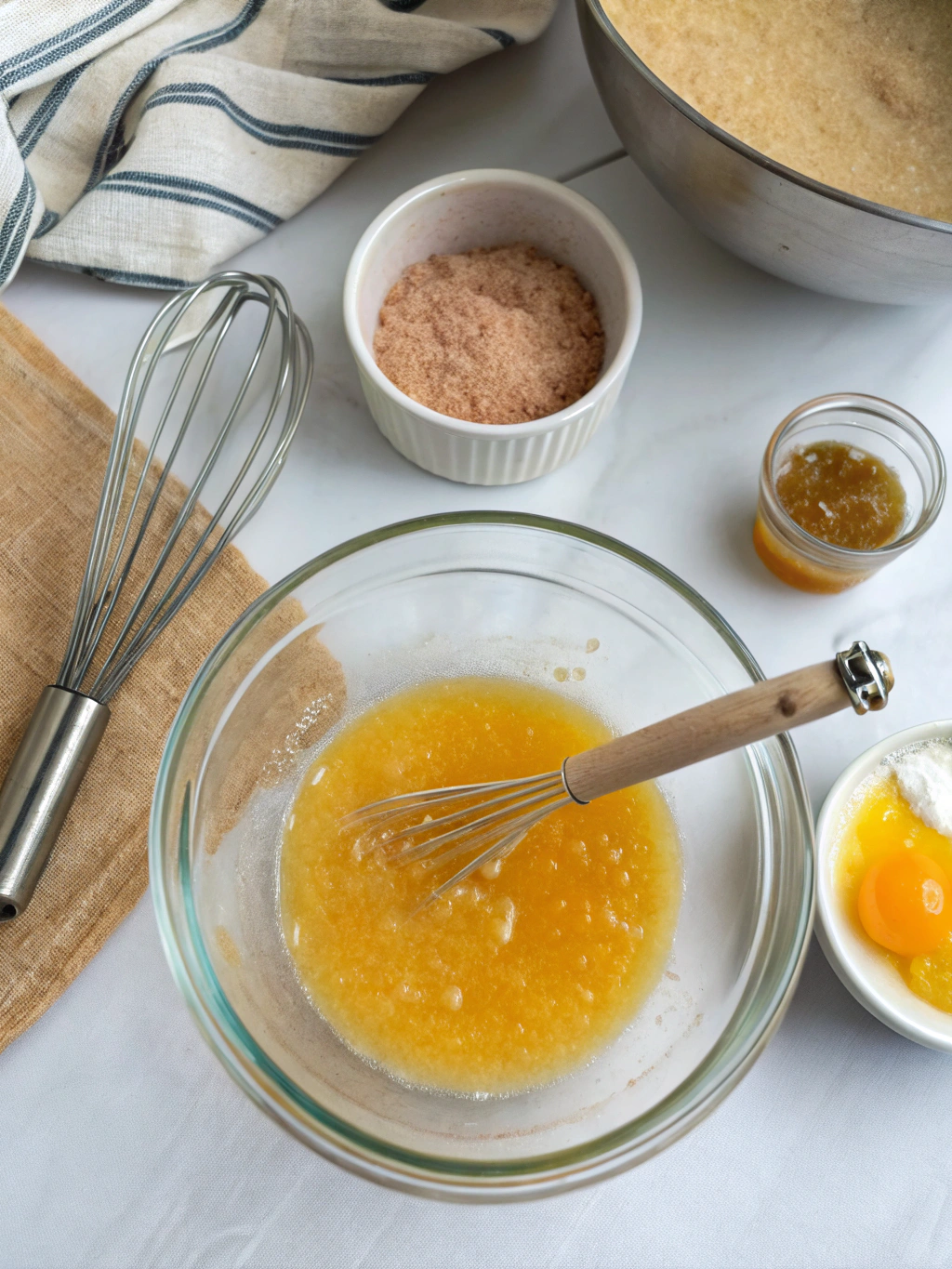 Incorporation de la chantilly à la purée d'abricots pour une mousse légère