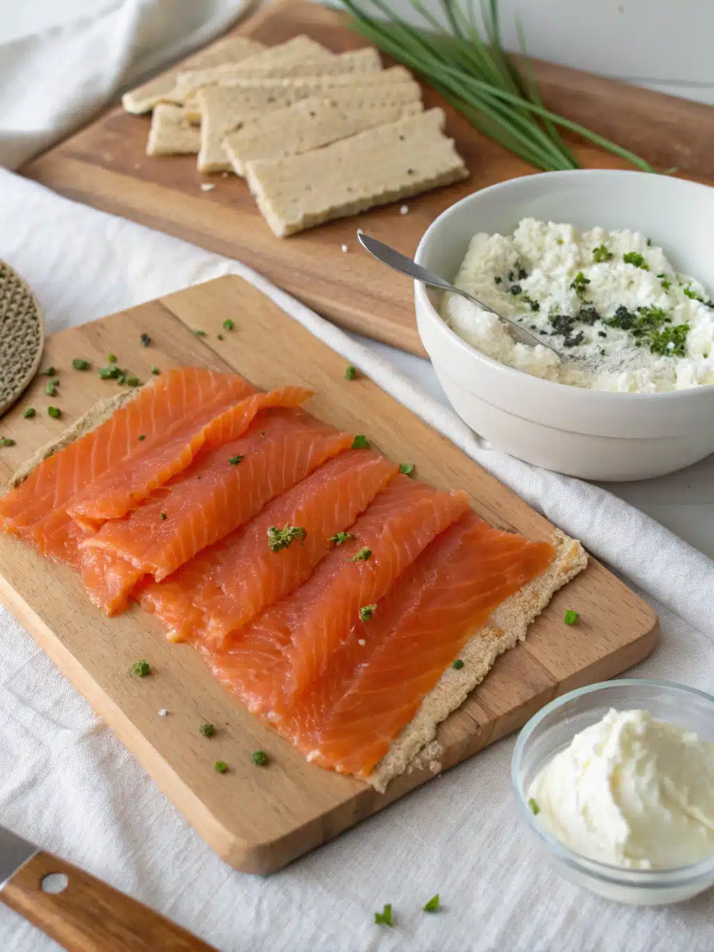 Étapes de préparation des bouchées apéro froides avec pain et fromage