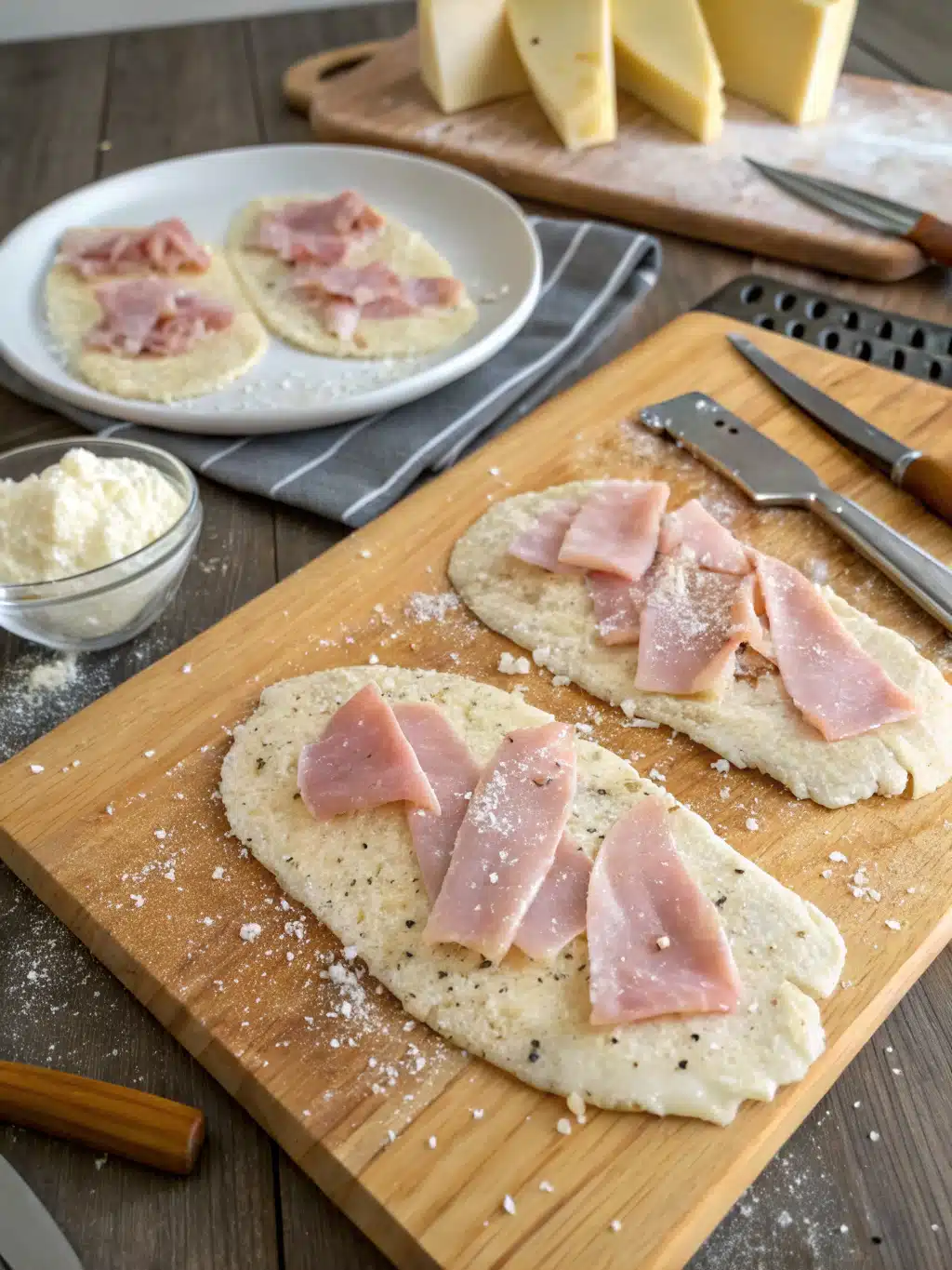 Étapes pour rouler un cordon bleu four maison