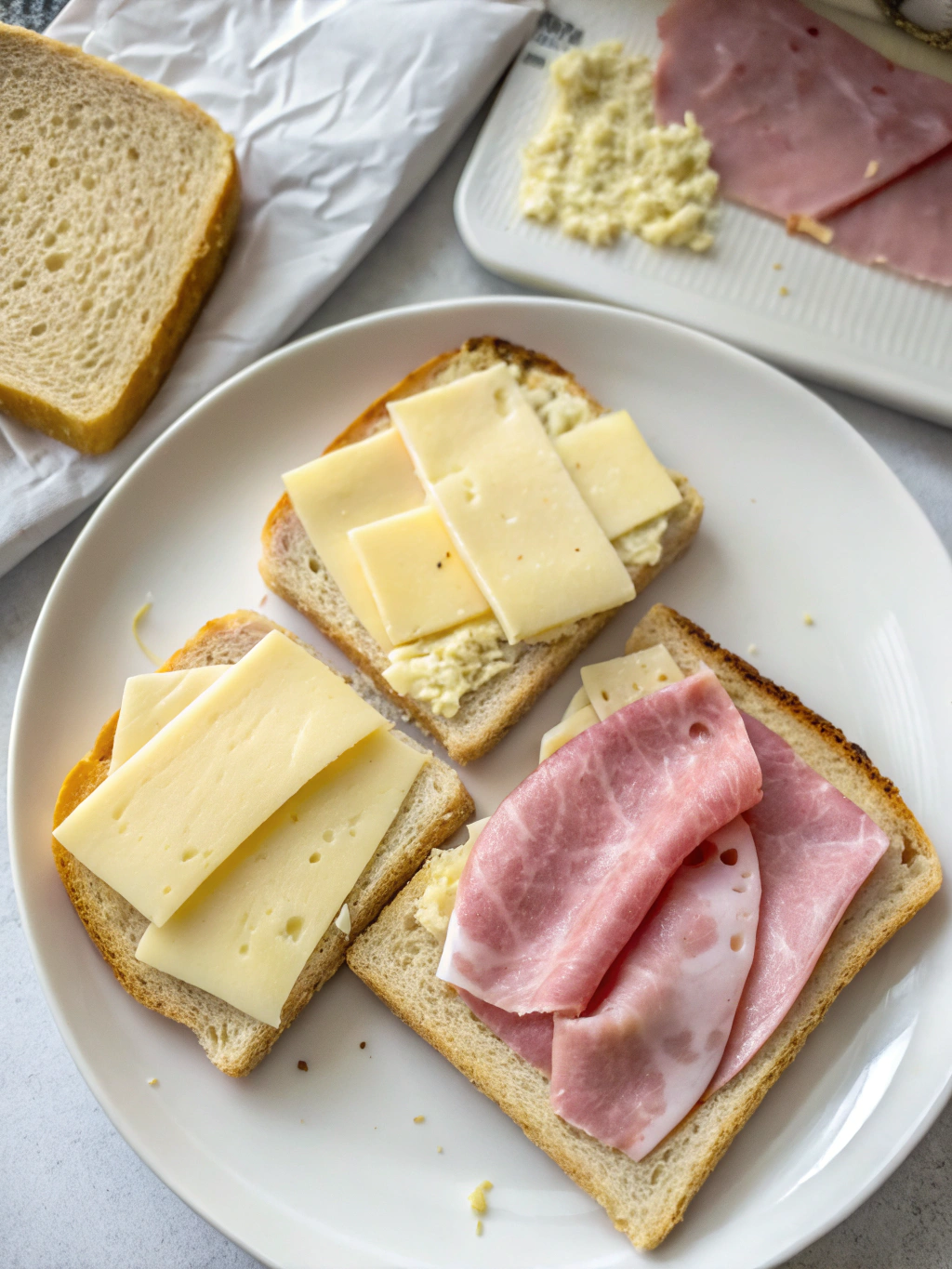 Assemblage des ingrédients pour un sandwich monte cristo parfait
