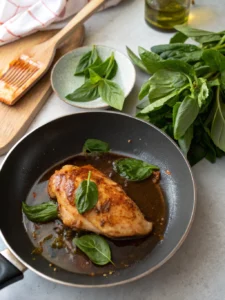 Savourez ce poulet thai basilic sauté avec ail et piment, enveloppé d'une sauce parfumée et servi avec du riz jasmin bien chaud.