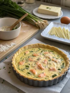 Cette tourte poireau saumon marie le fondant des poireaux à des morceaux de saumon moelleux, le tout gratiné au four dans une pâte feuilletée dorée.