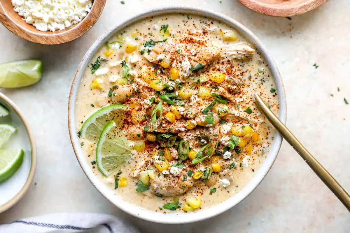 Street Corn White Chicken Chili - The Cookie Rookie®